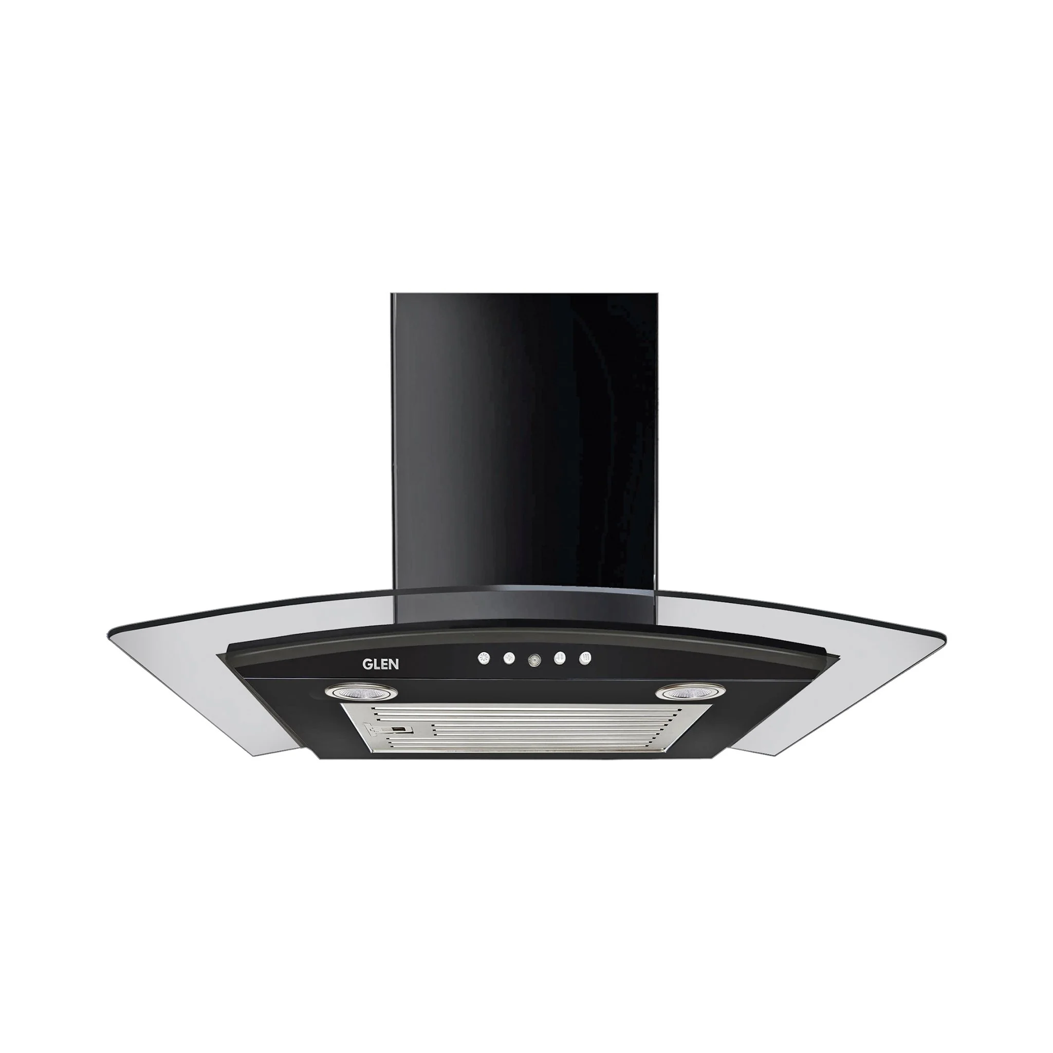 Kitchen Chimney Curved Glass with Push Button Baffle filters 60cm 1000 m3 h  Black  6071 EX BL